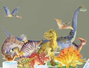 Διάφοροι Δεινόσαυροι, Παιδικά, Αυτοκόλλητα τοίχου, 100 x 73 εκ.