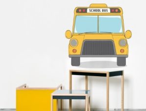 Σχολικό λεωφορείο Παιδικά Αυτοκόλλητα τοίχου 40 x 39 εκ.