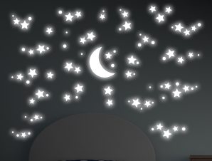 Διακοσμητικά Αυτοκόλλητα Τοίχου Φωσφορίζοντα Starry Night