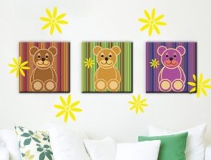 Αρκουδάκια, Παιδικά, Πίνακες και αυτοκόλλητα, 120×68