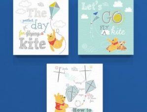 Flying a kite, Winnie the Pooh!, Παιδικά, Mini Set καμβάς, 25 x 25 εκ.