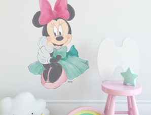 Floral Minnie Mouse Παιδικά Αυτοκόλλητα τοίχου 50 x 76 εκ.