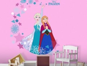 Elsa & Anna, Frozen, Παιδικά, Αυτοκόλλητα τοίχου, 46 x 54 εκ.