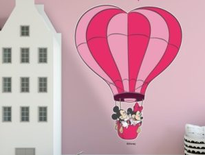 Ο Mickey και η Minnie στο αερόστατο Παιδικά Αυτοκόλλητα τοίχου 40 x 50 εκ.