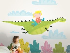 Ιπτάμενος Δεινόσαυρος Παιδικά Ταπετσαρίες Τοίχου 100 x 100 εκ.