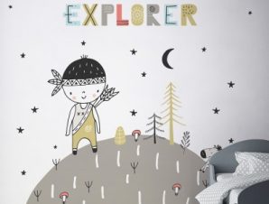 Little explorer, Παιδικά, Ταπετσαρίες Τοίχου, 100 x 100 εκ.